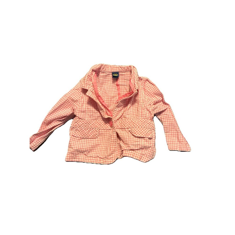 Vintage OshKosh B’gosh Pink White Gingham Jacket Girls Size 4T Cottagecore